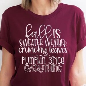 Fall Is Sweater Weather Graphic Tee Mauve (Not color of 1st pic) - NEW WITH TAGS